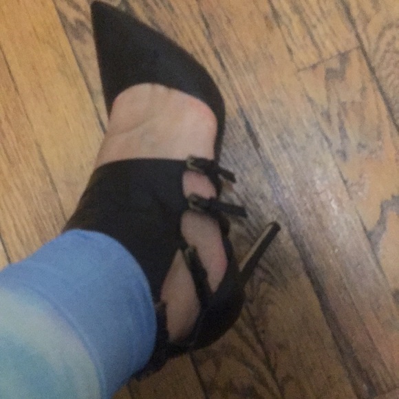 Black Nine West leather heels - Picture 6 of 7